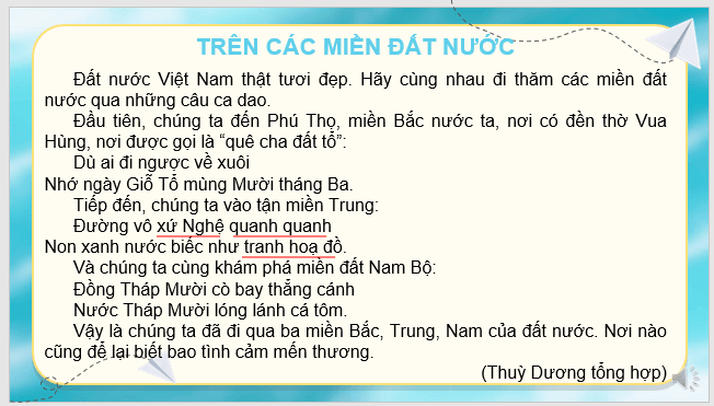 Giáo án điện tử Tên các miền đất nước lớp 2 | PPT Tiếng Việt lớp 2 Kết nối tri thức