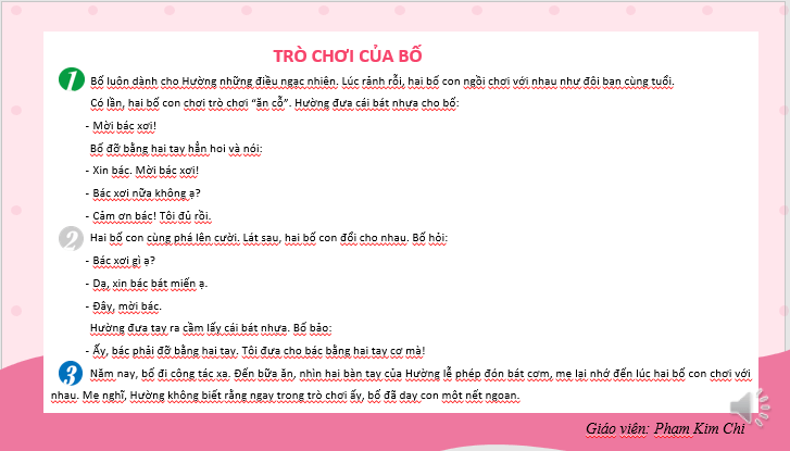 Giáo án điện tử Trò chơi của bố lớp 2 | PPT Tiếng Việt lớp 2 Kết nối tri thức