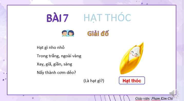 Giáo án điện tử Hạt thóc lớp 2 | PPT Tiếng Việt lớp 2 Kết nối tri thức