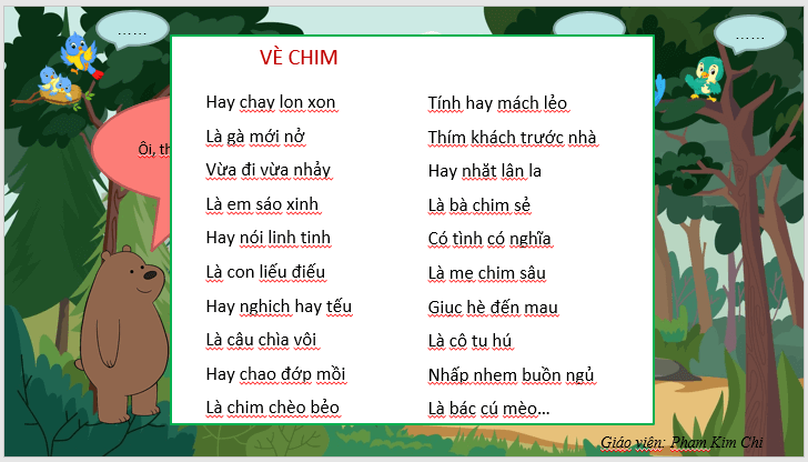 Giáo án điện tử Vè chim lớp 2 | PPT Tiếng Việt lớp 2 Kết nối tri thức