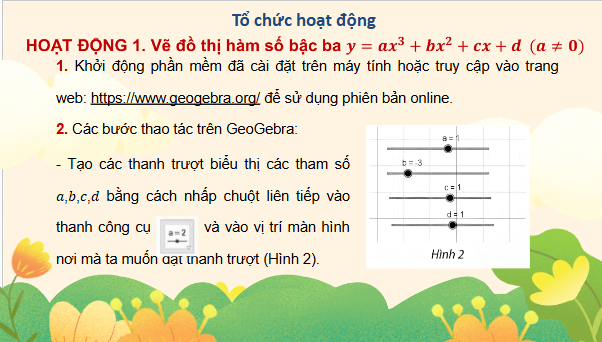 Giáo án điện tử Toán 12 Bài 1: Vẽ đồ thị hàm số bằng phần mềm Geogebra | PPT Toán 12 Chân trời sáng tạo