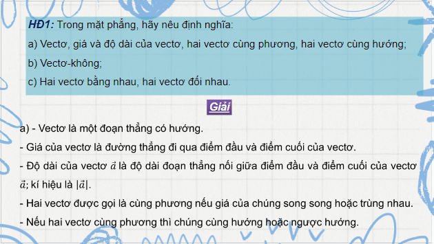 Giáo án điện tử Toán 12 Bài 1: Vectơ và các phép toán vectơ trong không gian | PPT Toán 12