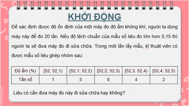 Giáo án điện tử Toán 12 Bài 10: Phương sai và độ lệch chuẩn | PPT Toán 12 Kết nối tri thức