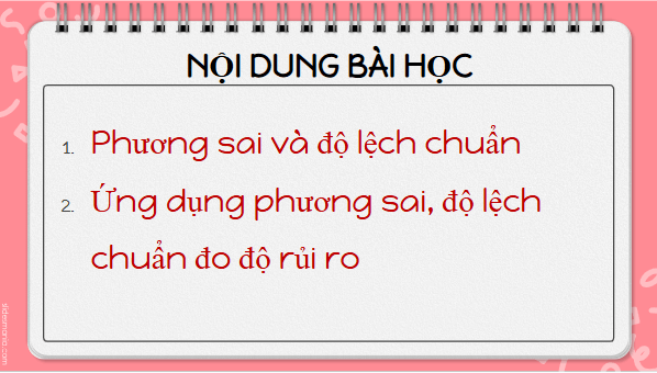 Giáo án điện tử Toán 12 Bài 10: Phương sai và độ lệch chuẩn | PPT Toán 12 Kết nối tri thức