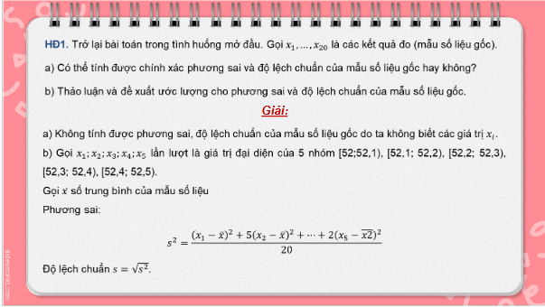 Giáo án điện tử Toán 12 Bài 10: Phương sai và độ lệch chuẩn | PPT Toán 12 Kết nối tri thức