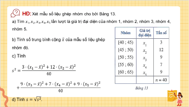 Giáo án điện tử Toán 12 Bài 2: Phương sai, độ lệch chuẩn của mẫu số liệu ghép nhóm | PPT Toán 12