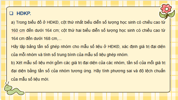 Giáo án điện tử Toán 12 Bài 2: Phương sai và độ lệch chuẩn của mẫu số liệu ghép nhóm | PPT Toán 12 Chân trời sáng tạo