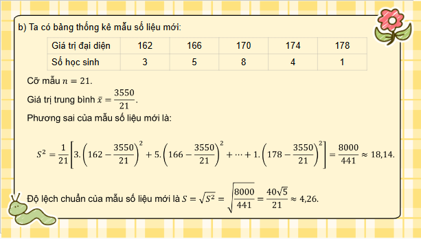 Giáo án điện tử Toán 12 Bài 2: Phương sai và độ lệch chuẩn của mẫu số liệu ghép nhóm | PPT Toán 12 Chân trời sáng tạo