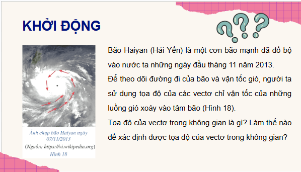 Giáo án điện tử Toán 12 Bài 2: Toạ độ của vectơ | PPT Toán 12