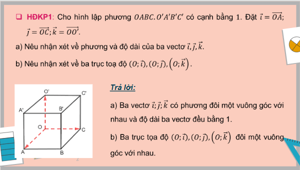 Giáo án điện tử Toán 12 Bài 2: Toạ độ của vectơ trong không gian | PPT Toán 12 Chân trời sáng tạo