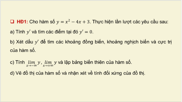 Giáo án điện tử Toán 12 Bài 4: Khảo sát sự biến thiên và vẽ đồ thị của hàm số | PPT Toán 12 Kết nối tri thức