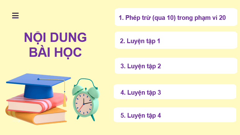 Giáo án điện tử Toán lớp 2 Bài 11: Phép trừ (qua 10) trong phạm vi 20 | PPT Toán lớp 2 Kết nối tri thức