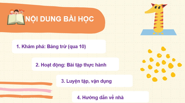 Giáo án điện tử Toán lớp 2 Bài 12: Bảng trừ (qua 10) | PPT Toán lớp 2 Kết nối tri thức