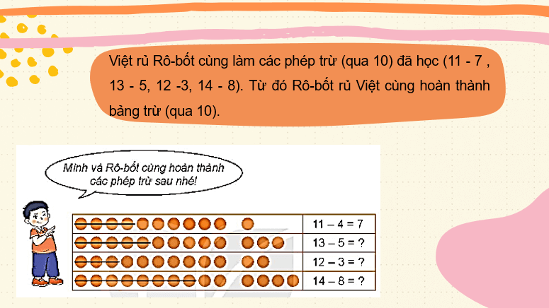 Giáo án điện tử Toán lớp 2 Bài 12: Bảng trừ (qua 10) | PPT Toán lớp 2 Kết nối tri thức