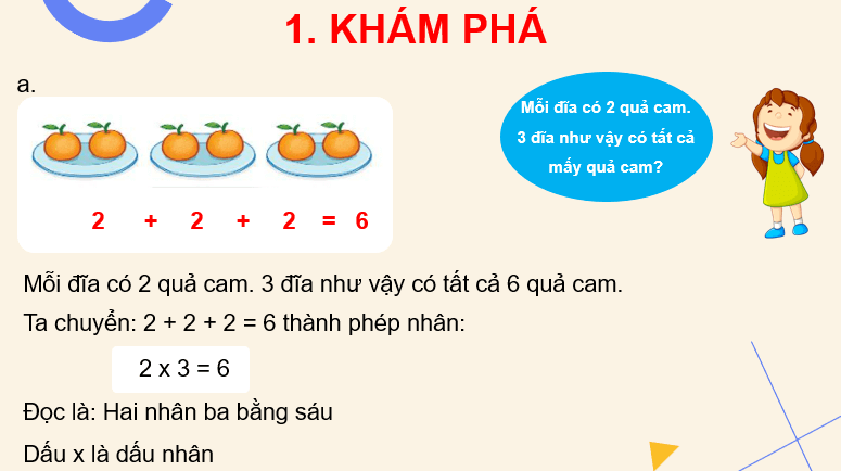 Giáo án điện tử Toán lớp 2 Bài 37: Phép nhân | PPT Toán lớp 2 Kết nối tri thức