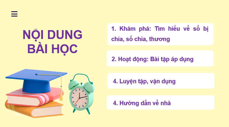 Giáo án điện tử Toán lớp 2 Bài 42: Số bị chia, số chia, thương | PPT Toán lớp 2 Kết nối tri thức