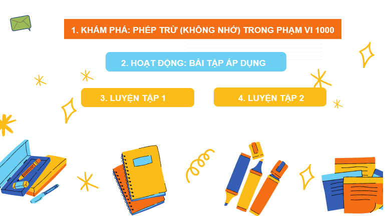 Giáo án điện tử Toán lớp 2 Bài 61: Phép trừ (không nhớ) trong phạm vi 1000 | PPT Toán lớp 2 Kết nối tri thức