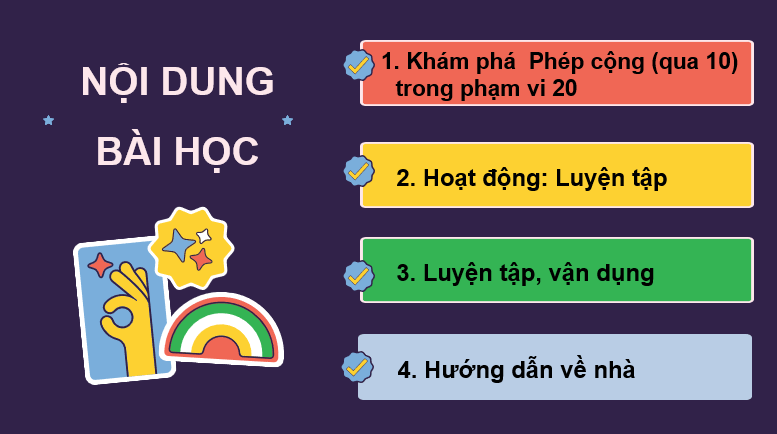 Giáo án điện tử Toán lớp 2 Bài 7: Phép cộng (qua 10) trong phạm vi 20 | PPT Toán lớp 2 Kết nối tri thức