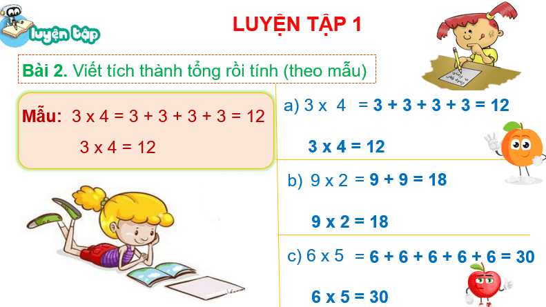 Giáo án điện tử Toán lớp 2 Bài 71: Ôn tập phép nhân, phép chia | PPT Toán lớp 2 Kết nối tri thức