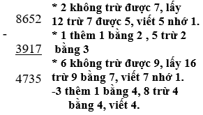 Giáo án Toán lớp 3 bài Phép trừ các số trong phạm vi 10 000 mới, chuẩn nhất