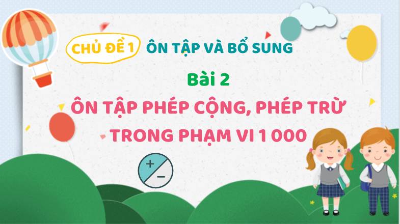 Giáo án điện tử Toán lớp 3 Bài 2: Ôn tập phép cộng, phép trừ trong phạm vi 1000 | PPT Toán lớp 3 Kết nối tri thức