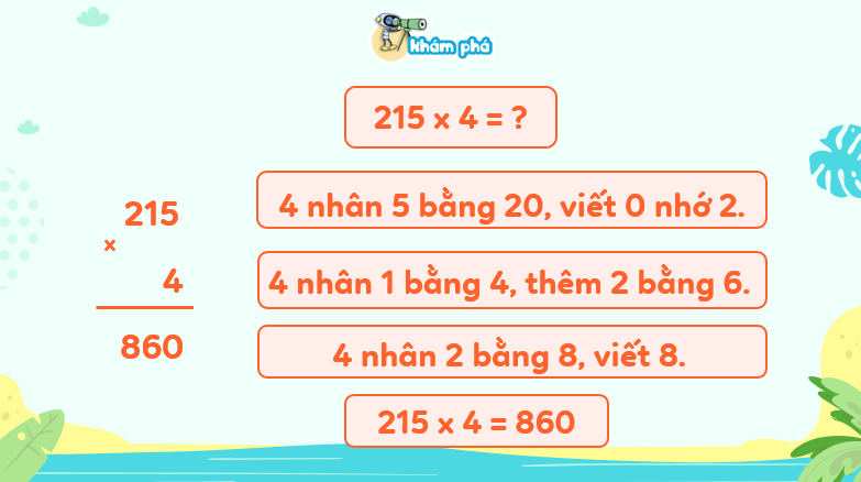 Giáo án điện tử Toán lớp 3 Bài 36: Nhân số có ba chữ số với số có một chữ số | PPT Toán lớp 3 Kết nối tri thức