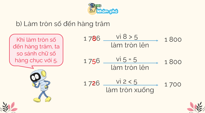 Giáo án điện tử Toán lớp 3 Bài 48: Làm tròn số đến hàng chục, hàng trăm | PPT Toán lớp 3 Kết nối tri thức