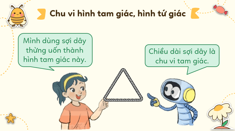 Giáo án điện tử Toán lớp 3 Bài 50: Chu vi hình tam giác, hình tứ giác, hình chữ nhật, hình vuông | PPT Toán lớp 3 Kết nối tri thức