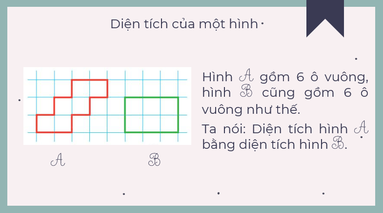 Giáo án điện tử Toán lớp 3 Bài 51: Diện tích của một hình. Xăng - ti - mét vuông | PPT Toán lớp 3 Kết nối tri thức