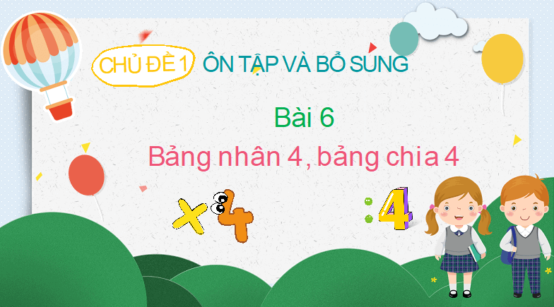 Giáo án điện tử Toán lớp 3 Bài 6: Bảng nhân 4, bảng chia 4 | PPT Toán lớp 3 Kết nối tri thức