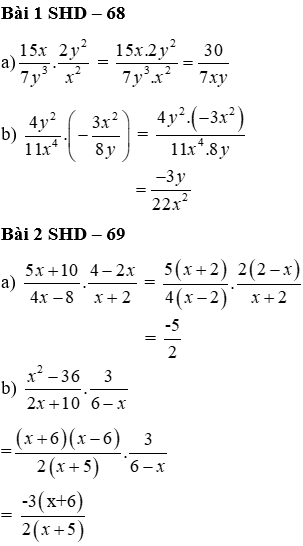 Giáo án Toán 8 Bài 7: Phép nhân các phân thức đại số mới nhất