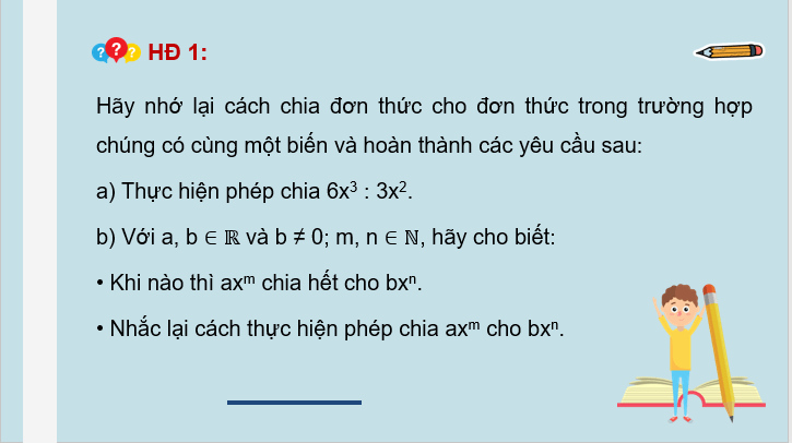 Giáo án điện tử Toán 8 Bài 5: Phép chia đa thức cho đơn thức | PPT Toán 8 Kết nối tri thức