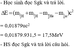 Giáo án Vật Lí 12 Bài 39: Phản ứng nhiệt hạch mới nhất