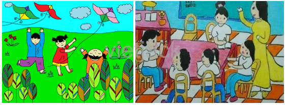 Vẽ tranh với chủ đề “Quyền trẻ em” và cùng các bạn trưng bày tại lớp học