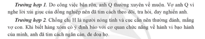 Căn cứ vào thông tin em hãy chỉ ra các hành vi vi phạm pháp luật về phòng, chống bạo lực 