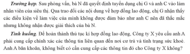 Em hãy xác định quyền và nghĩa vụ lao động của các chủ thể trong trường hợp trên