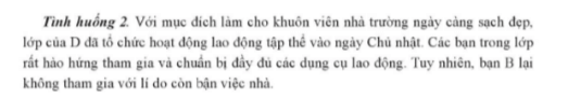 Em có đồng tình với ý kiến của bạn Hà trong tình huống 1 không?Vì sao