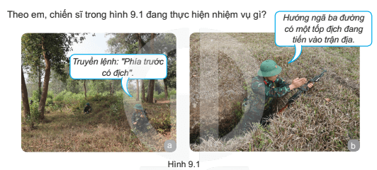 Theo em, chiến sĩ trong hình 9.1 đang thực hiện nhiệm vụ gì