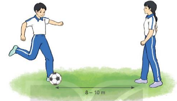Vận dụng kĩ thuật đá bóng bằng mu giữa bàn chân để tập luyện và thi đấu