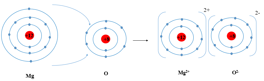 Trình bày sự hình thành liên kết ion trong phân tử MgO (ảnh 1)