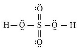 Hãy viết công thức Lewis của phân tử H2SO4