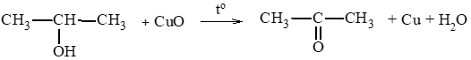 Cho biết sản phẩm sinh ra khi oxi hoá propyl alcohol và isopropyl alcohol bằng copper(II) oxide