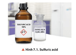 Quan sát Hình 7.1, nhận xét màu, trạng thái của sulfuric acid ở điều kiện thường