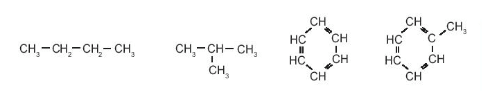 Hãy cho biết dạng mạch carbon tương ứng với các chất có trong Hình 11.1