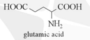 Glutamic acid thuộc loại hợp chất hữu cơ tạp chức có công thức cấu tạo như sau