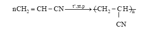 Tơ nitron được điều chế từ acrylonitrile (CH2=CH-CN). Cho  biết công thức của tơ nitron