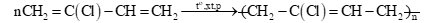 Chloroprene là chất có công thức CH2=C(Cl)-CH=CH2. Hãy viết phương trình phản ứng điều chế cao su