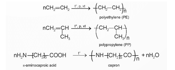 Từ Ví dụ 1, cho biết đặc điểm cấu tạo giống nhau của các polymer