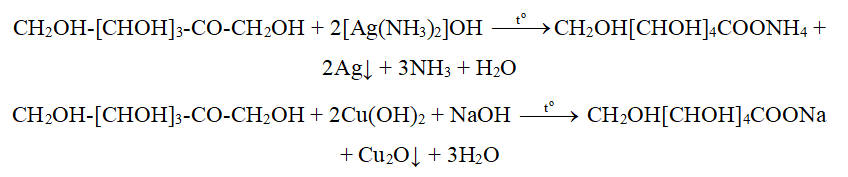 Viết phương trình hoá học minh hoạ phản ứng của fructose với thuốc thử Tollens 