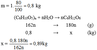 Trắc nghiệm Hóa học 9 Bài 52 (có đáp án): Tinh bột và xenlulozơ